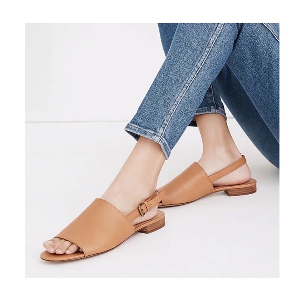 Madewell The Noelle Slingback Sandal Tan Leather Womens 8.5